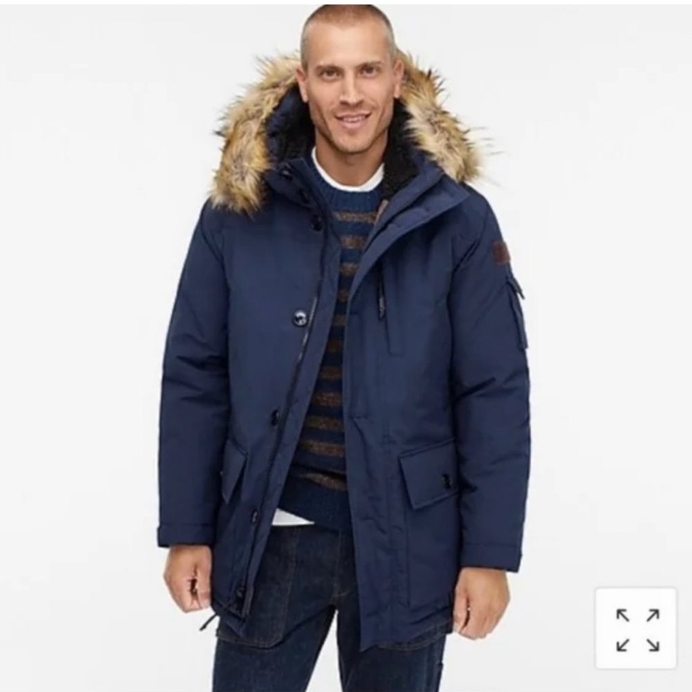 J Crew Men’s Nordic Down Parker Size Large NWT